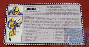 1992 Barricade File Card