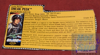 1988 Sneak Peel File Card