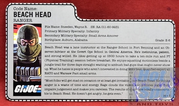 1986 Beach Head File Card