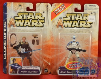 Clone Wars Value 2 Pack Anakin Skywalker / Clone Trooper Lieutenant Figures