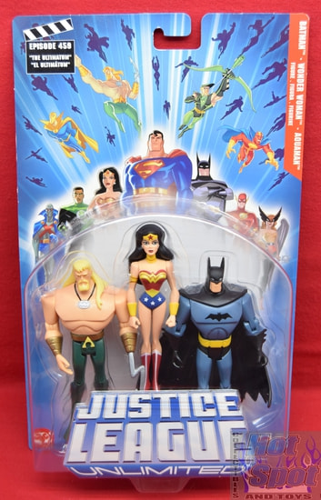 Justice League Unlimited EP 459 Batman Wonder Woman Aquaman 3 Pack