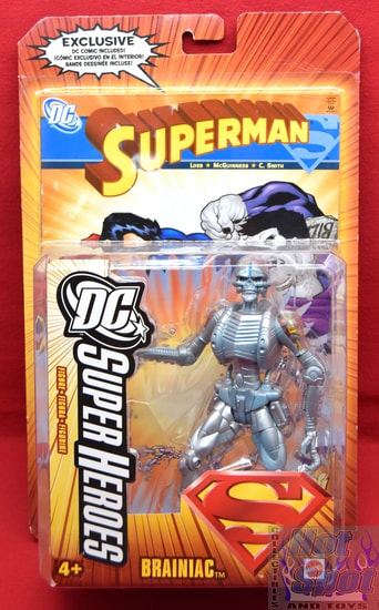 DC Super Heroes S3 Select Sculpt Brainiac 6" Figure & Comic Pack