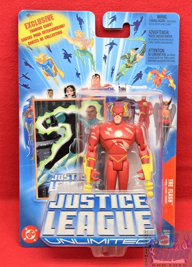 Justice League Unlimited Exclusive Trading Card The Flash Battle Damage Figure