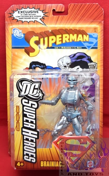 DC Super Heroes S3 Select Sculpt Brainiac 6" Figure & Comic Pack