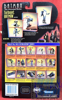 1992 Batman Animated Series Turbojet Batman Card Backer