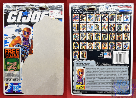 1988 Destro Annihilator Card Backer