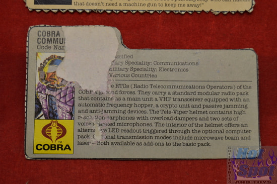 1985 Tele-Viper File Card