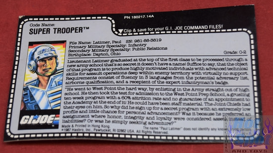 1988 Super Trooper File Card