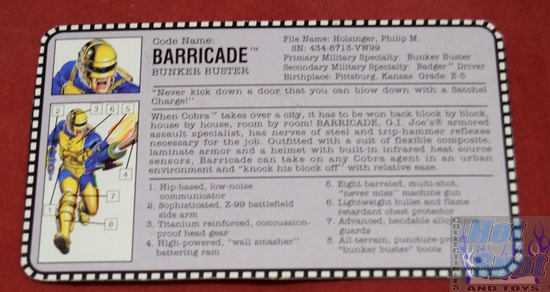 1992 Barricade File Card