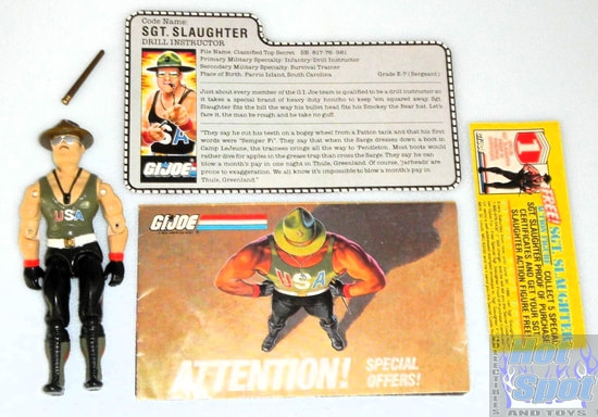 1985 Sgt. Slaughter v1 Mail Away Figure Weapons and Accessories