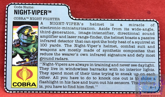 1989 Night Viper File Card