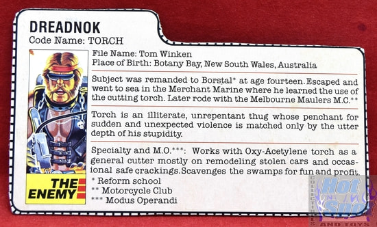 1985 Dreadnok Torch File Card