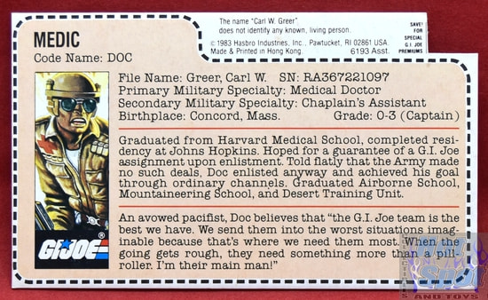 1983 Doc Medic File Card