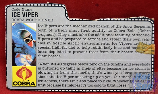 1987 Ice Viper Cobra Wolf Driver File Card