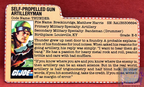 1984 Self-Propelled Gun Artilleryman Thunder File Card