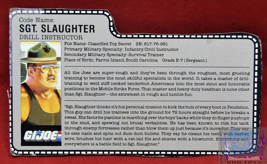 1986 Sgt. Slaughter v2 File Card