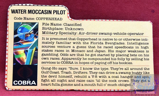 1984 Copperhead Water Moccasin Pilot File Card