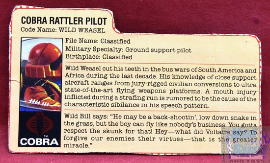 1984 Wild Weasel Cobra Rattler Pilot