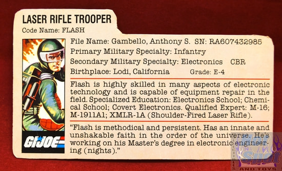 1982 Flash Laser Rifle Trooper File Card