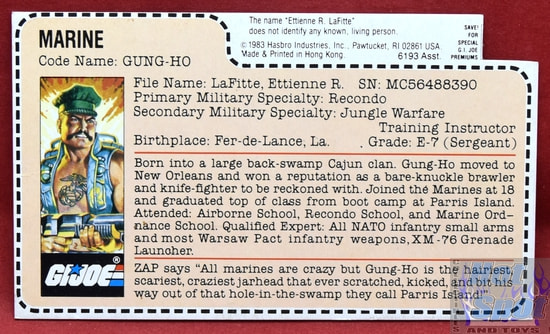 1983 Gung Ho File Card