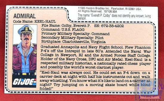 1985 Admiral Keel Haul File Card