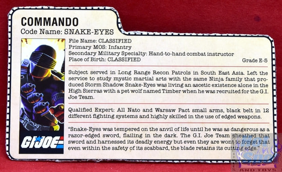 1985 Snake Eyes v2 File Card