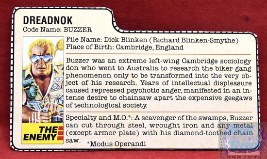 1985 Dreadnok Buzzer File Card