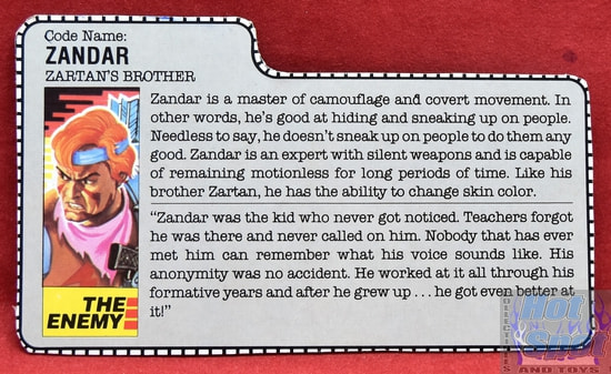 1986 Zandar Zartan's Brother File Card