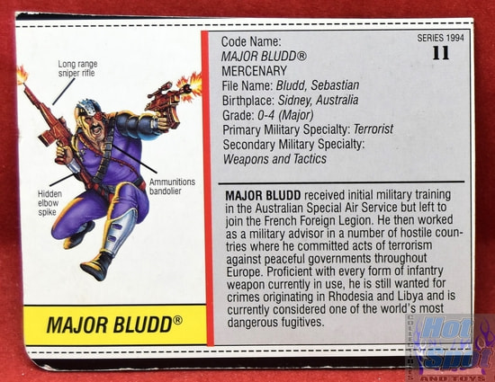 1994 Major Bludd Series 11 File Card