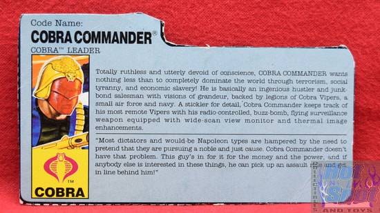 1991 Cobra Commander Cobra Leader File Card