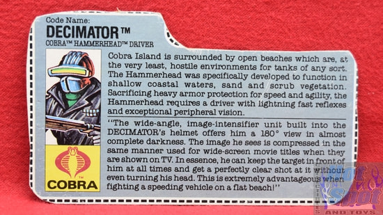 1990 Decimator Hammerhead Driver File Card