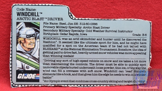 1989 Windchill (Arctic Blast Driver) File Card