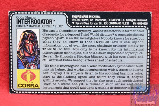 1991 Interrogator (Cobra Battle Copter Pilot) File Card