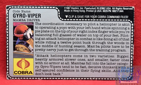 1987 Gyro Viper (Mamba Driver) File Card