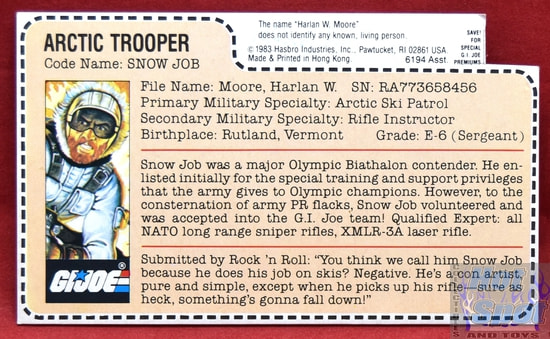 1983 Arctic Trooper Snow Job File Card