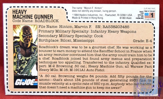 1984 Heavy Machine Gunner Roadblock File Card