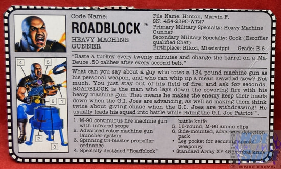 1992 Roadblock File Card
