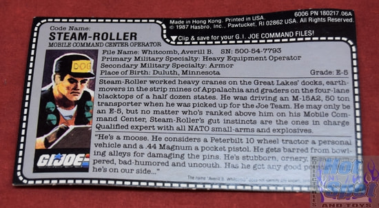 1987 Steam Roller File Card