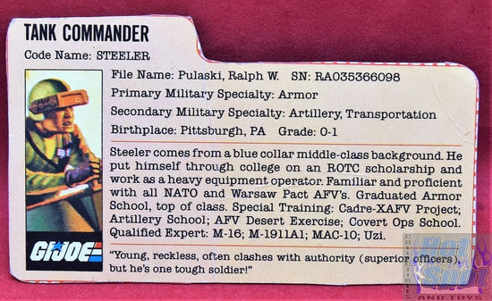 1982 Steeler Tank Commander File Card