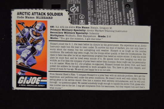 Blizzard Arctic Attack Soldier File Card