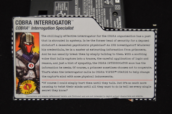 Cobra Interrogator File Card