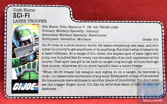 1986 Sci Fi Laser Trooper File Card