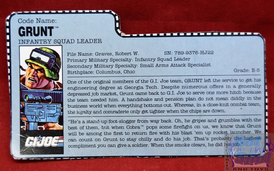 1991 Grunt File Card