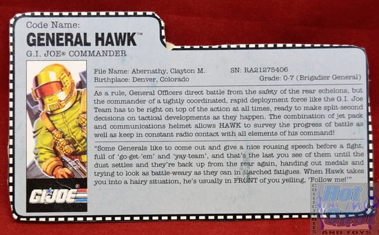 1991 General Hawk File Card