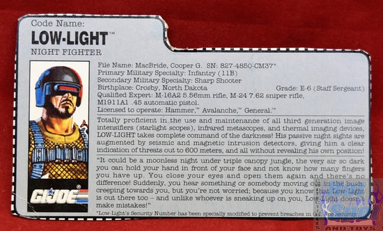 1991 Low Light Night Fighter File Card