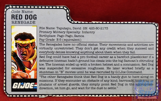 1987 Red Dog Renegade File Card