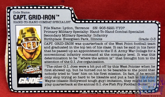 1990 Capt. Grid-Iron File Card