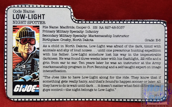 1986 Low-Light Night Spotter File Card