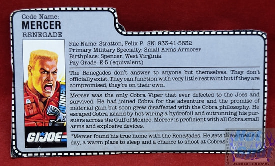 1987 Mercer Renegade File Card