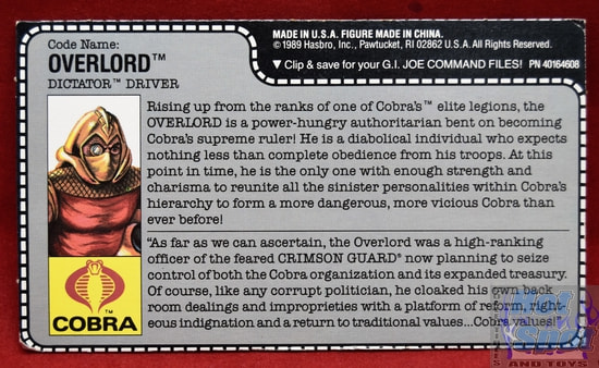 1990 Overlord Dictator Driver File Card